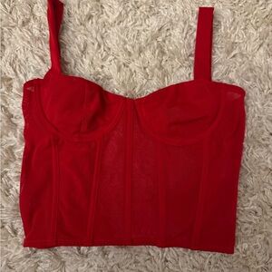 Beginning Boutique Red Corset Top